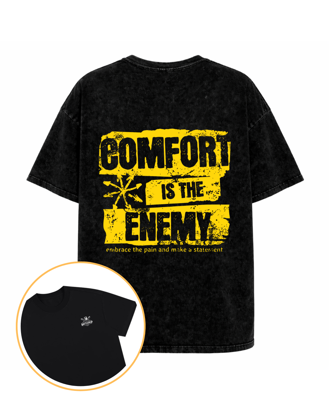 Comfort is the Enemy Snow Washed Oversized Cotton T-Shirt