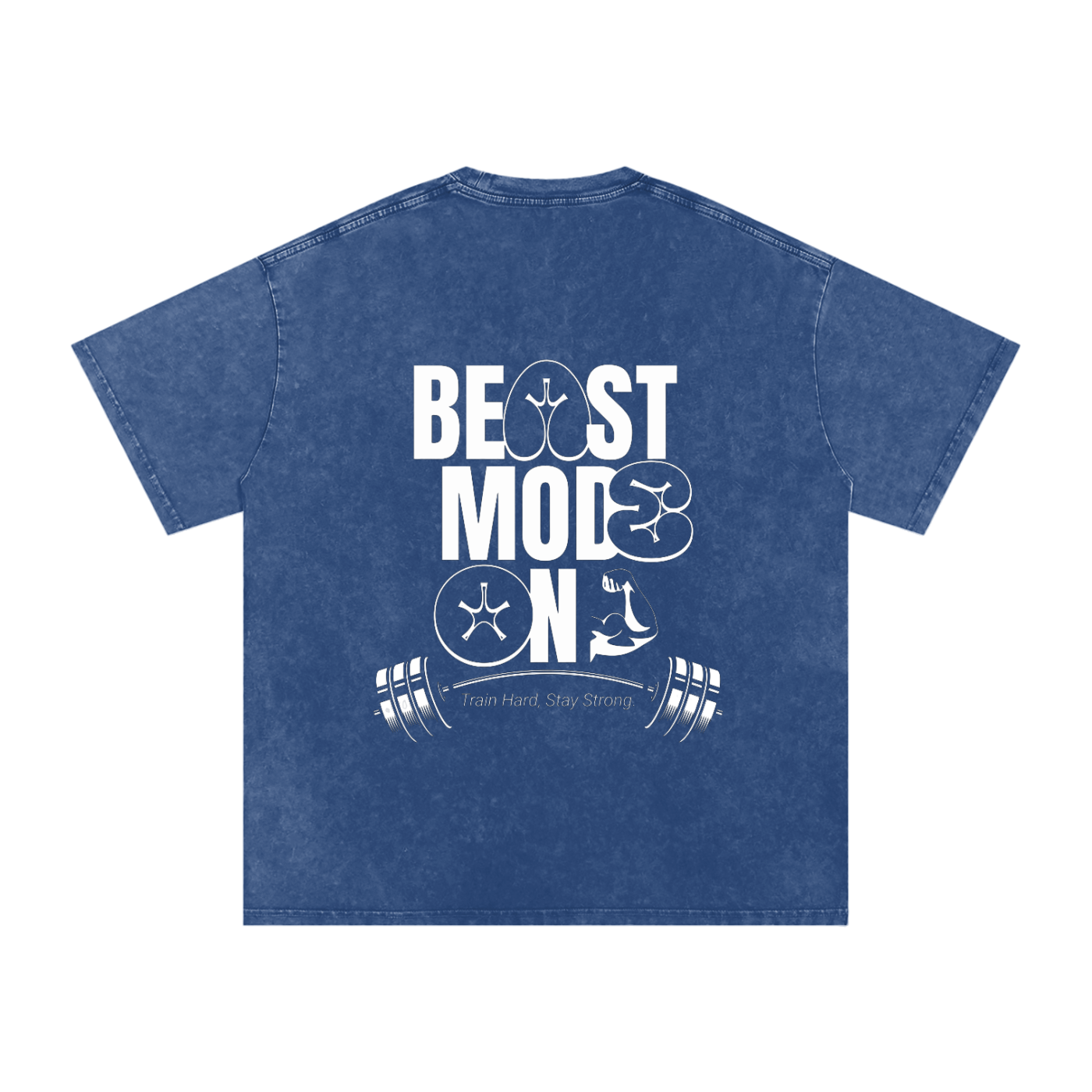 Beast Mode On / Snow Washed Oversized Cotton T-Shirt