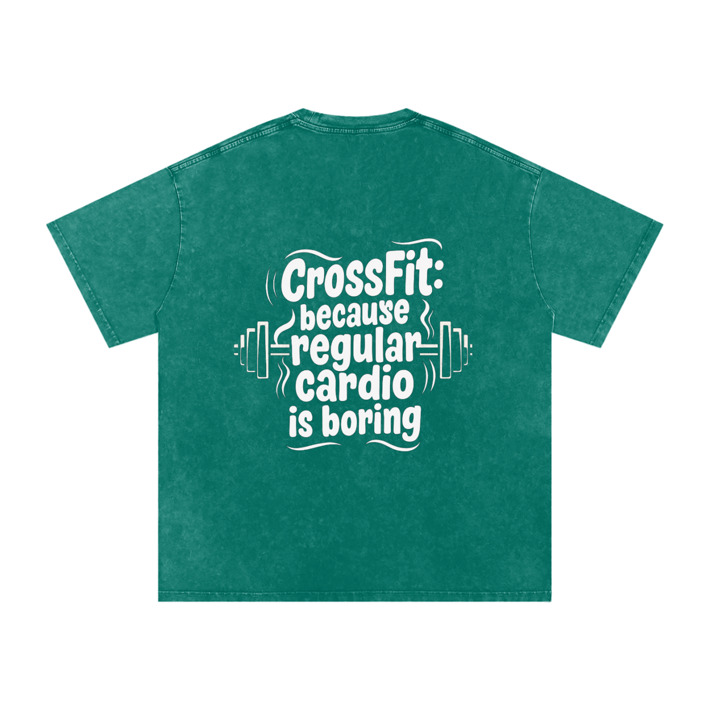 Crossfit: Because Regular Cardio Is Borring / Snow Washed Oversized Cotton T-Shirt