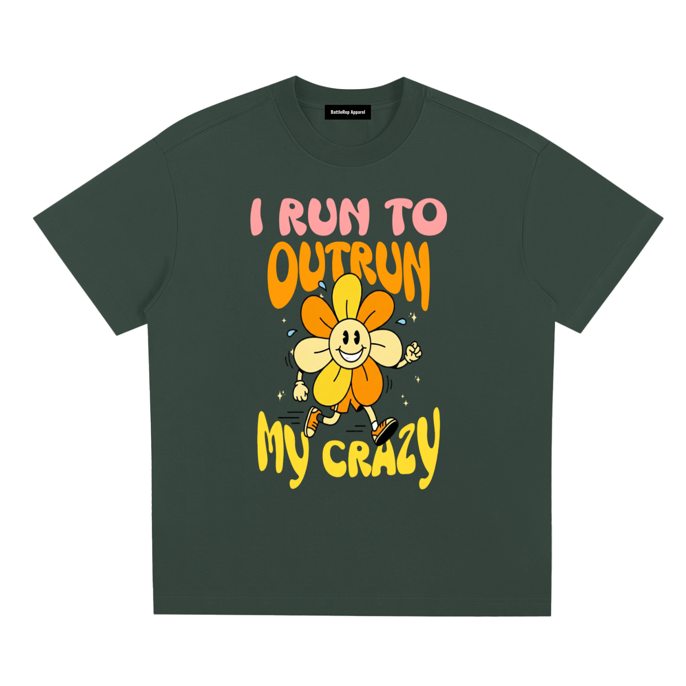 I Run To Outrun My Crazy Sorona Quick-Dry Cooling T-Shirt
