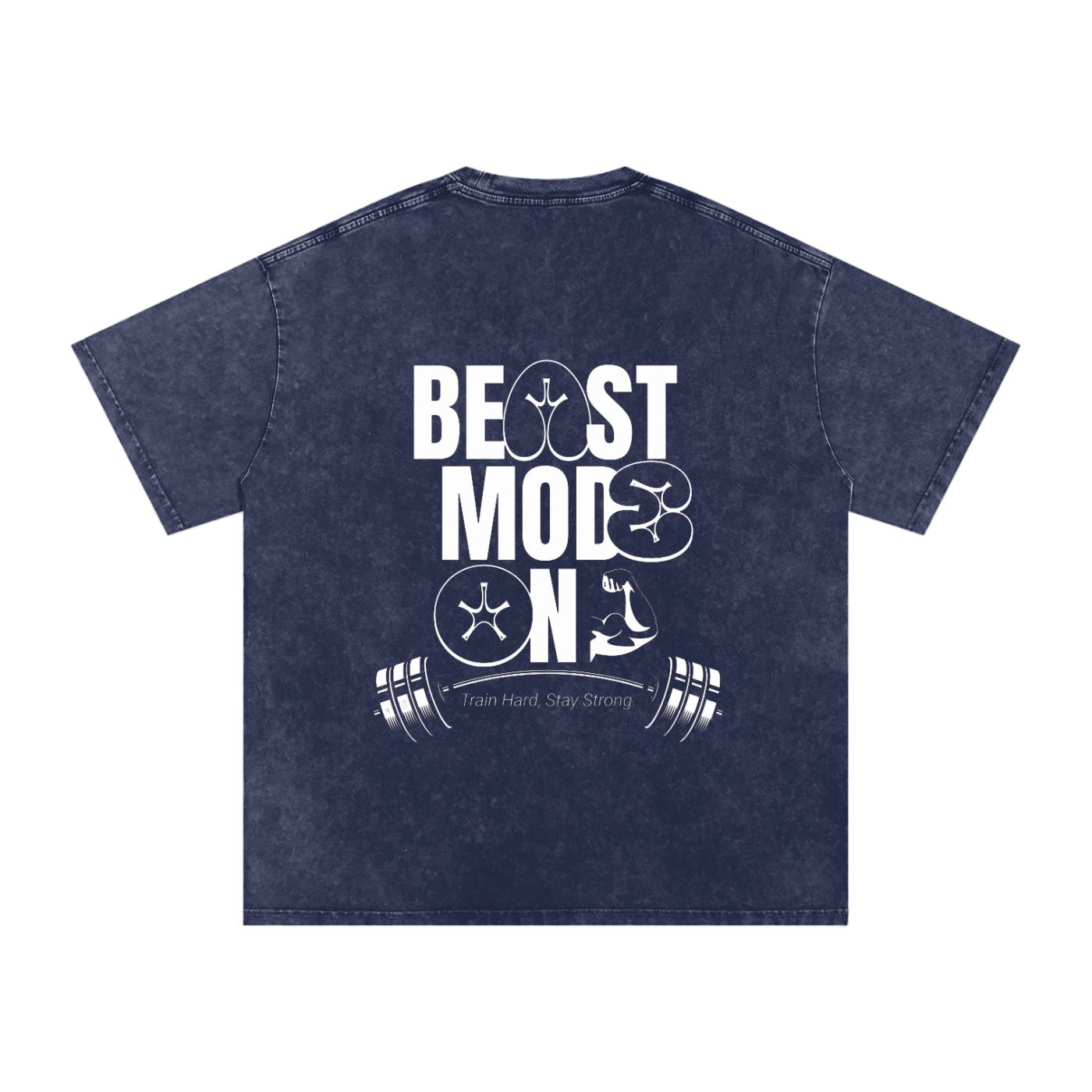 Beast Mode On / Snow Washed Oversized Cotton T-Shirt