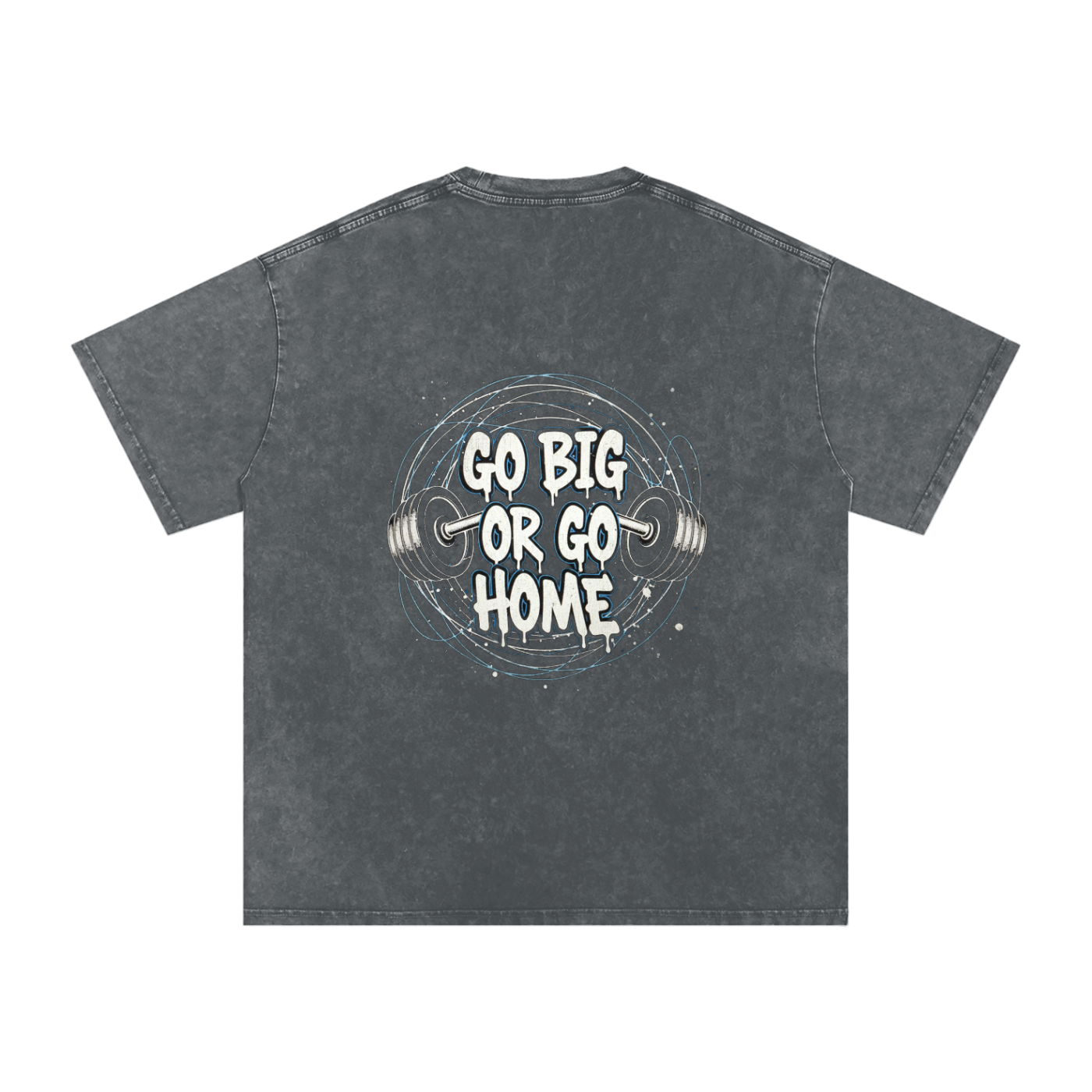 Go Big or Go Home Dumbells / Snow Washed Oversized Cotton T-Shirt