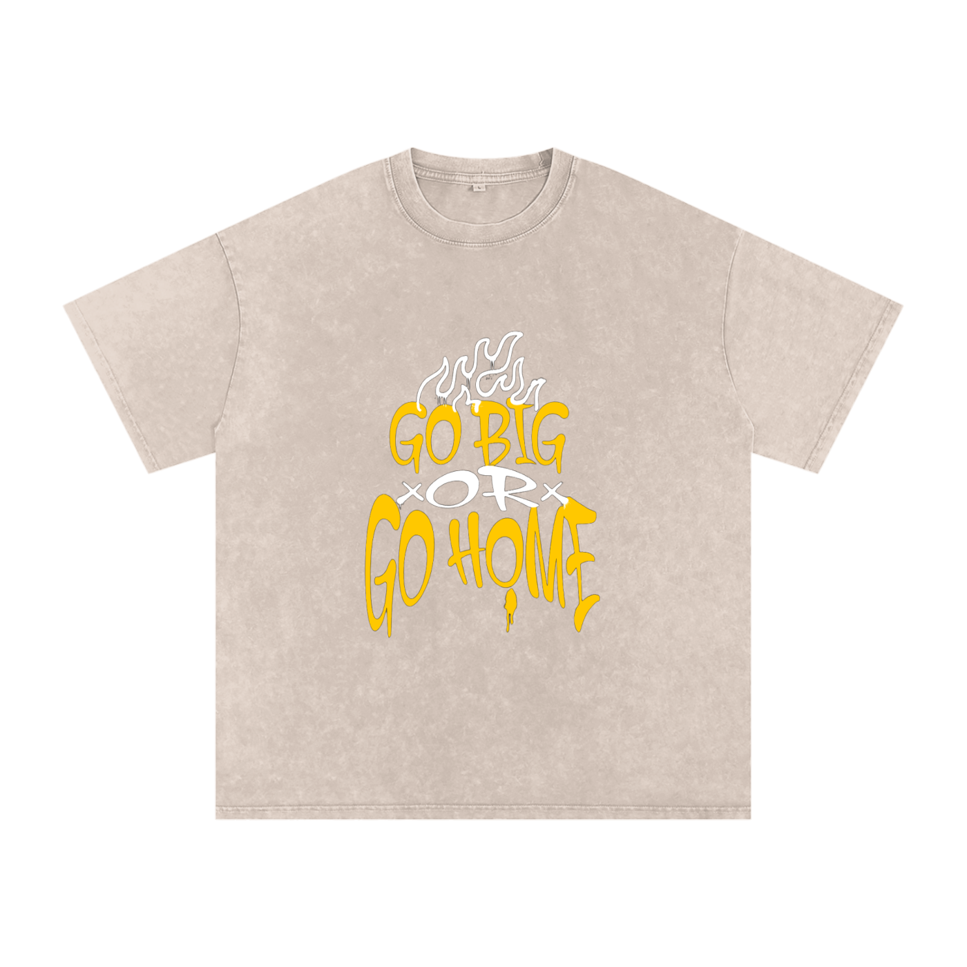 Go Big or Go Home / Snow Washed Oversized Cotton T-Shirt